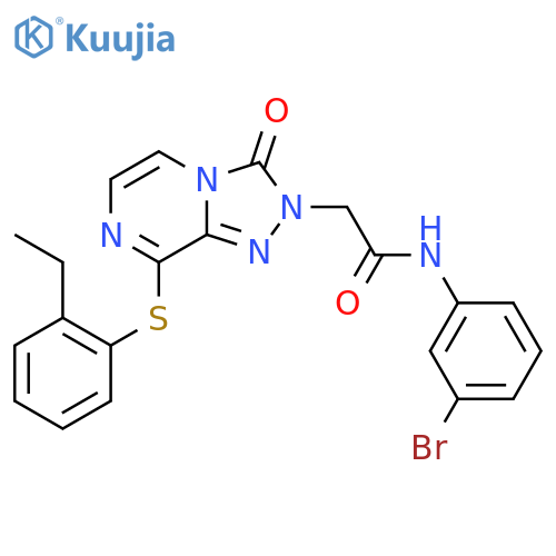 N-(3-bromophenyl)-2-{8-(2-ethylphenyl)sulfanyl-3-oxo-2H,3H-1,2,4triazolo4,3-apyrazin-2-yl}acetamide structure