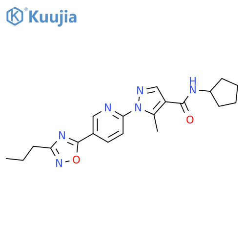 N-cyclopentyl-5-methyl-1-[5-(3-propyl-1,2,4-oxadiazol-5-yl)pyridin-2-yl]-1H-pyrazole-4-carboxamide structure
