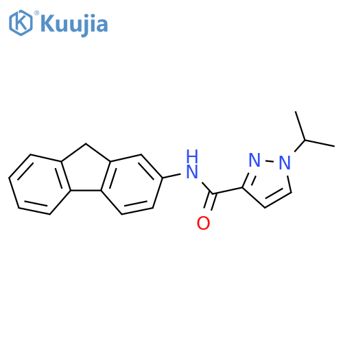 N-(9H-fluoren-2-yl)-1-(propan-2-yl)-1H-pyrazole-3-carboxamide structure