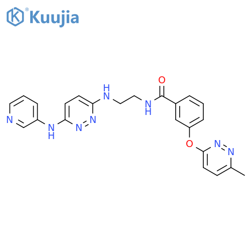3-(6-methylpyridazin-3-yl)oxy-N-2-({6-(pyridin-3-yl)aminopyridazin-3-yl}amino)ethylbenzamide structure