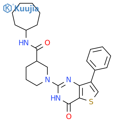 N-cycloheptyl-1-{4-oxo-7-phenyl-3H,4H-thieno3,2-dpyrimidin-2-yl}piperidine-3-carboxamide structure
