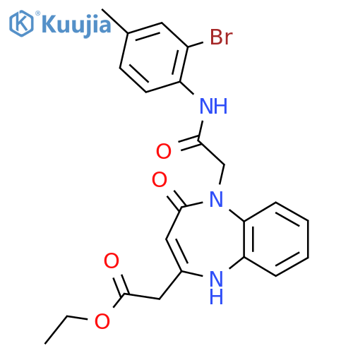 ethyl 2-(5-{(2-bromo-4-methylphenyl)carbamoylmethyl}-4-oxo-4,5-dihydro-1H-1,5-benzodiazepin-2-yl)acetate structure
