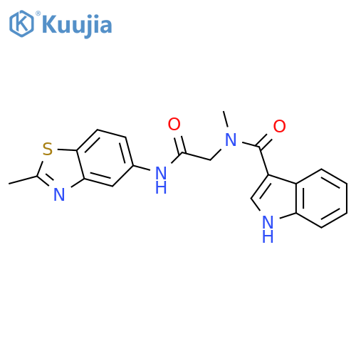 2-1-(1H-indol-3-yl)-N-methylformamido-N-(2-methyl-1,3-benzothiazol-5-yl)acetamide structure