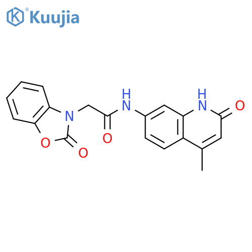 N-(4-methyl-2-oxo-1,2-dihydroquinolin-7-yl)-2-(2-oxo-2,3-dihydro-1,3-benzoxazol-3-yl)acetamide structure