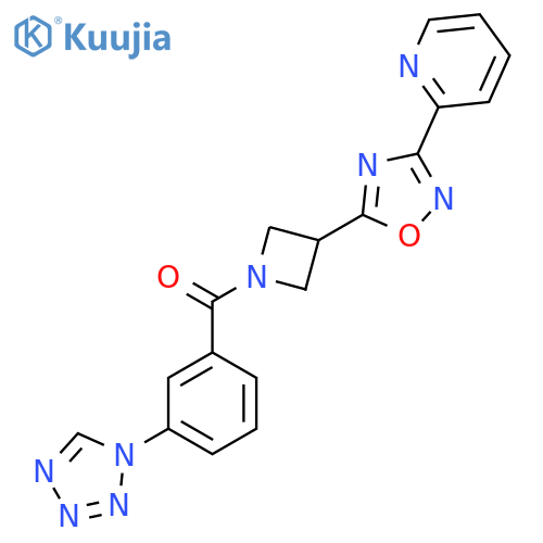 2-(5-{1-3-(1H-1,2,3,4-tetrazol-1-yl)benzoylazetidin-3-yl}-1,2,4-oxadiazol-3-yl)pyridine structure
