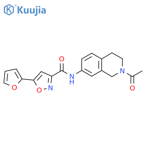 N-(2-acetyl-1,2,3,4-tetrahydroisoquinolin-7-yl)-5-(furan-2-yl)-1,2-oxazole-3-carboxamide structure