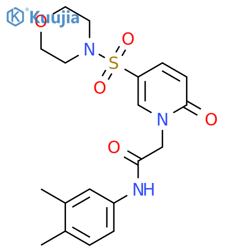 N-(3,4-dimethylphenyl)-2-[5-(morpholine-4-sulfonyl)-2-oxo-1,2-dihydropyridin-1-yl]acetamide structure