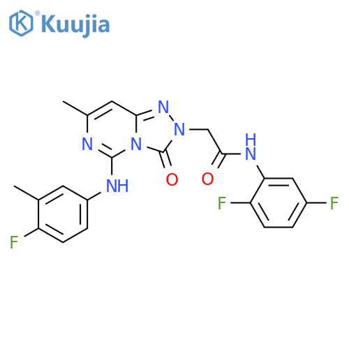 N-(2,5-difluorophenyl)-2-{5-[(4-fluoro-3-methylphenyl)amino]-7-methyl-3-oxo-2H,3H-[1,2,4]triazolo[4,3-c]pyrimidin-2-yl}acetamide structure