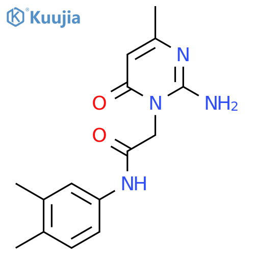 2-(2-amino-4-methyl-6-oxo-1,6-dihydropyrimidin-1-yl)-N-(3,4-dimethylphenyl)acetamide structure