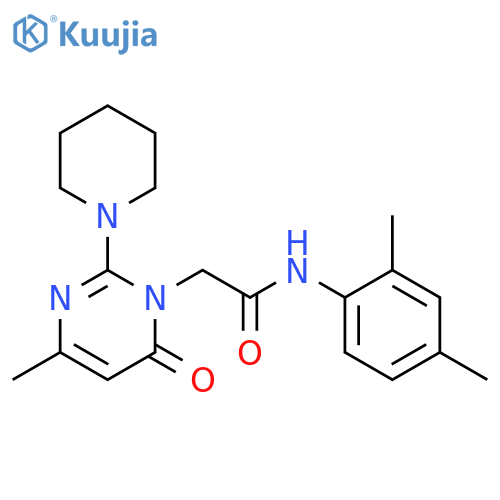 N-(2,4-dimethylphenyl)-2-[4-methyl-6-oxo-2-(piperidin-1-yl)-1,6-dihydropyrimidin-1-yl]acetamide structure
