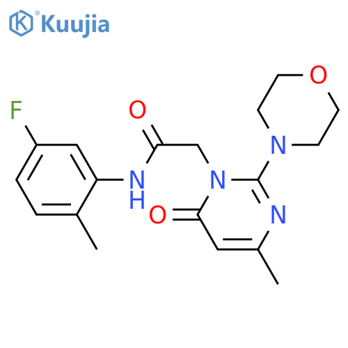 N-(5-fluoro-2-methylphenyl)-2-[4-methyl-2-(morpholin-4-yl)-6-oxo-1,6-dihydropyrimidin-1-yl]acetamide structure