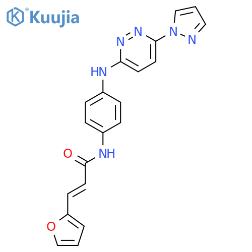 (2E)-3-(furan-2-yl)-N-(4-{[6-(1H-pyrazol-1-yl)pyridazin-3-yl]amino}phenyl)prop-2-enamide structure