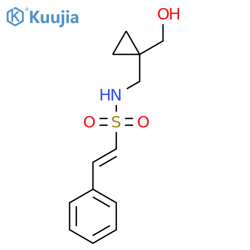 (E)-N-{1-(hydroxymethyl)cyclopropylmethyl}-2-phenylethene-1-sulfonamide structure