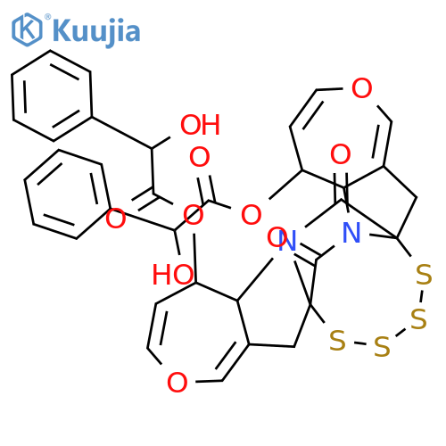 Benzeneacetic acid, a-hydroxy-,(5S,5aS,7aR,13S,13aS,15aR)-5,5a,13,13a-tetrahydro-7,15-dioxo-8H,16H-7a,15a-epitetrathio-7H,15H-bisoxepino[3',4':4,5]pyrrolo[1,2-a:1',2'-d]pyrazine-5,13-diylester, (aR,a'R)- (9CI) structure