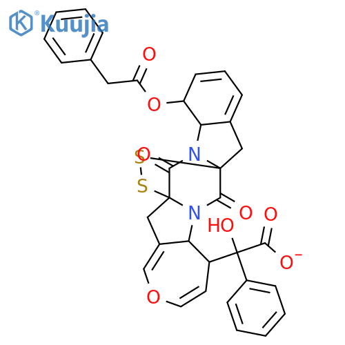 Benzeneacetic acid, a-hydroxy-,(5S,5aS,7aR,12S,12aS,14aR)-5,5a,12,12a-tetrahydro-7,14-dioxo-12-[(phenylacetyl)oxy]-8H,15H-7a,14a-epidithio-7H,14H-oxepino[3'',4'':4',5']pyrrolo[1',2':4,5]pyrazino[1,2-a]indol-5-ylester, (aR)- (9CI) structure