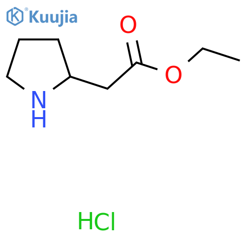 ethyl 2-pyrrolidin-2-ylacetate;hydrochloride structure