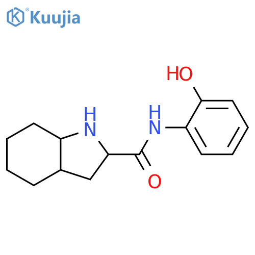 N-(2-hydroxyphenyl)-octahydro-1H-indole-2-carboxamide structure