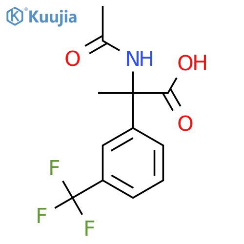 2-acetamido-2-3-(trifluoromethyl)phenylpropanoic acid structure
