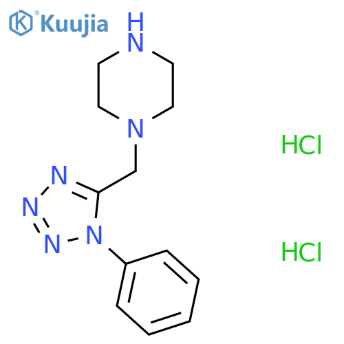 1-[(1-phenyltetrazol-5-yl)methyl]piperazine;dihydrochloride structure