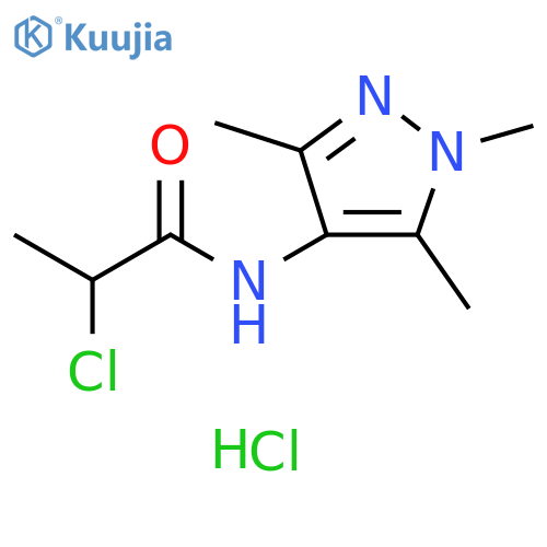 2-chloro-N-(trimethyl-1H-pyrazol-4-yl)propanamide hydrochloride structure