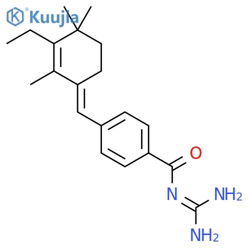 Benzamide, N-(aminoiminomethyl)-4-[(E)-(3-ethyl-2,4,4-trimethyl-2-cyclohexen-1-ylidene)methyl]- structure