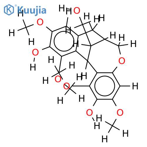 (+)-(7'S,8S,8'S)-3',4-dihydroxy-2',3,4',5-tetramethoxy-6',9-epoxy-2,7'-cyclolignan-9'-ol structure