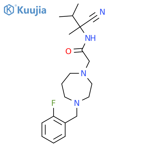 N-(1-cyano-1,2-dimethylpropyl)-2-{4-[(2-fluorophenyl)methyl]-1,4-diazepan-1-yl}acetamide structure