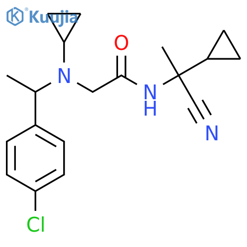 2-{[1-(4-chlorophenyl)ethyl](cyclopropyl)amino}-N-(1-cyano-1-cyclopropylethyl)acetamide structure