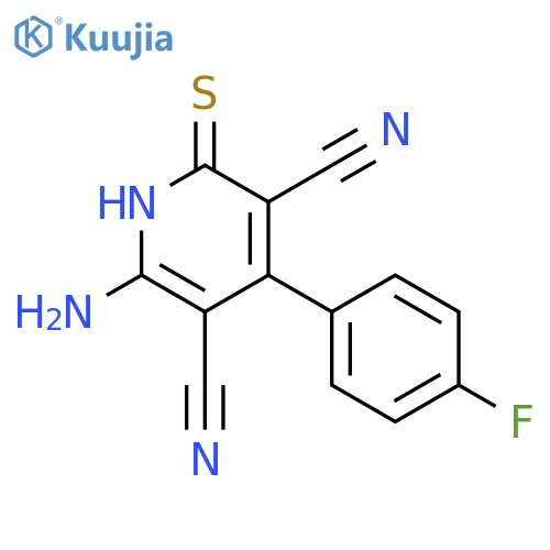 3,5-Pyridinedicarbonitrile,6-amino-4-(4-fluorophenyl)-1,2-dihydro-2-thioxo- structure