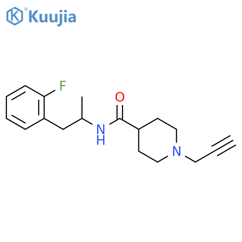 N-[1-(2-fluorophenyl)propan-2-yl]-1-(prop-2-yn-1-yl)piperidine-4-carboxamide structure