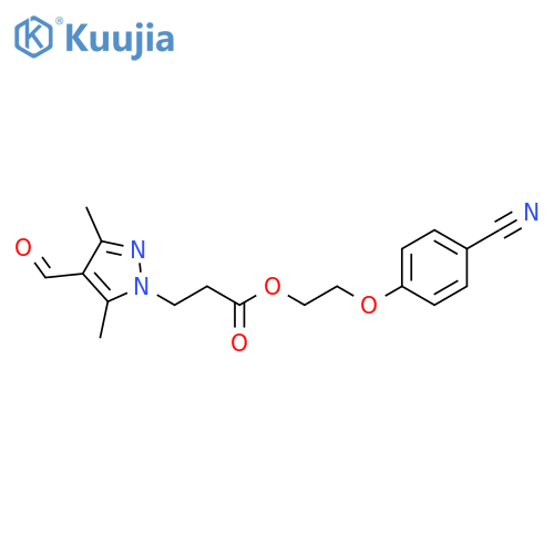 2-(4-Cyanophenoxy)ethyl 4-formyl-3,5-dimethyl-1H-pyrazole-1-propanoate structure