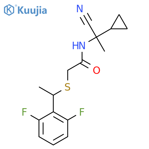 N-(1-cyano-1-cyclopropylethyl)-2-{[1-(2,6-difluorophenyl)ethyl]sulfanyl}acetamide structure