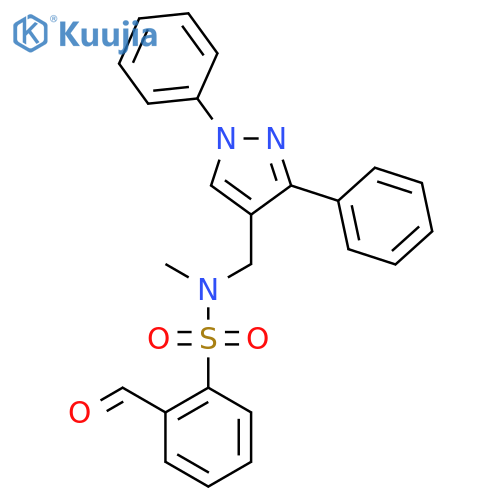 N-[(1,3-diphenylpyrazol-4-yl)methyl]-2-formyl-N-methylbenzenesulfonamide structure