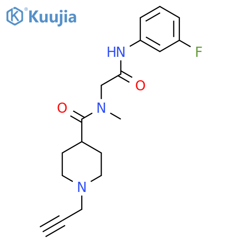 N-(3-fluorophenyl)-2-{N-methyl-1-[1-(prop-2-yn-1-yl)piperidin-4-yl]formamido}acetamide structure
