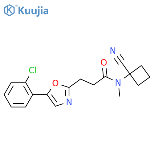 3-[5-(2-chlorophenyl)-1,3-oxazol-2-yl]-N-(1-cyanocyclobutyl)-N-methylpropanamide structure