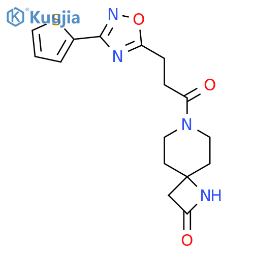 7-{3-[3-(Thiophen-2-yl)-1,2,4-oxadiazol-5-yl]propanoyl}-1,7-diazaspiro[3.5]nonan-2-one structure
