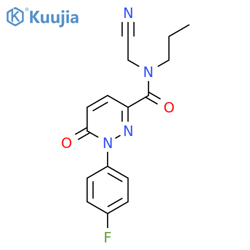 N-(cyanomethyl)-1-(4-fluorophenyl)-6-oxo-N-propyl-1,6-dihydropyridazine-3-carboxamide structure