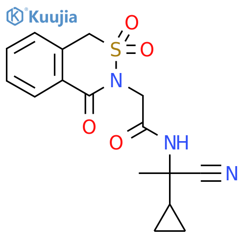 N-(1-cyano-1-cyclopropylethyl)-2-(2,2,4-trioxo-3,4-dihydro-1H-2lambda6,3-benzothiazin-3-yl)acetamide structure