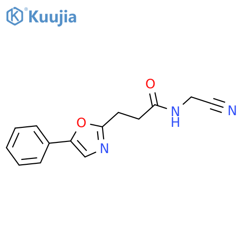 N-(cyanomethyl)-3-(5-phenyl-1,3-oxazol-2-yl)propanamide structure