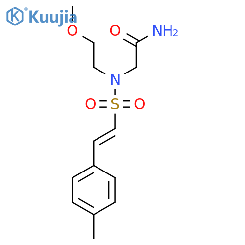 2-[N-(2-methoxyethyl)-2-(4-methylphenyl)ethenesulfonamido]acetamide structure