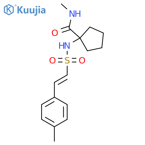 N-methyl-1-[2-(4-methylphenyl)ethenesulfonamido]cyclopentane-1-carboxamide structure