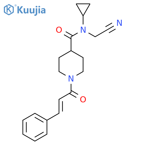 N-(cyanomethyl)-N-cyclopropyl-1-(3-phenylprop-2-enoyl)piperidine-4-carboxamide structure