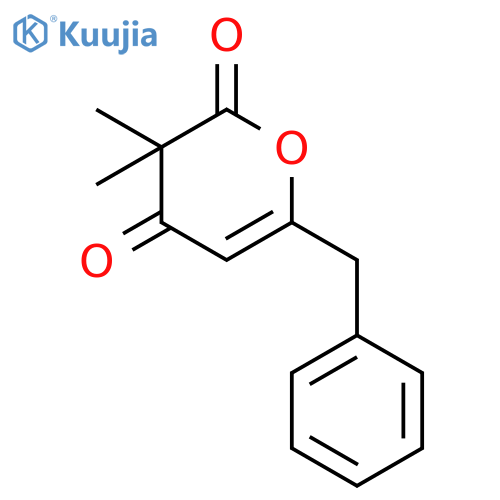 2H-Pyran-2,4(3H)-dione, 3,3-dimethyl-6-(phenylmethyl)- structure