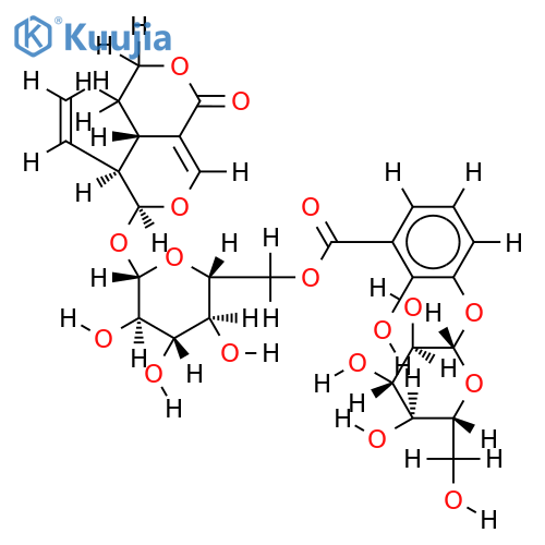 6'-O-[3-(beta-D-glucopyranosyloxy)-2-hydroxybenzoyl]sweroside structure
