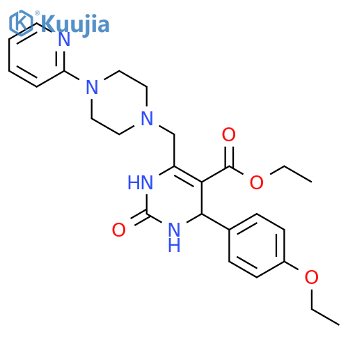 ethyl 4-(4-ethoxyphenyl)-2-oxo-6-{[4-(pyridin-2-yl)piperazin-1-yl]methyl}-1,2,3,4-tetrahydropyrimidine-5-carboxylate structure