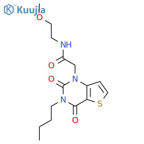 2-{3-butyl-2,4-dioxo-1H,2H,3H,4H-thieno[3,2-d]pyrimidin-1-yl}-N-(2-methoxyethyl)acetamide structure