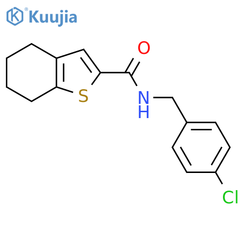 N-[(4-chlorophenyl)methyl]-4,5,6,7-tetrahydro-1-benzothiophene-2-carboxamide structure