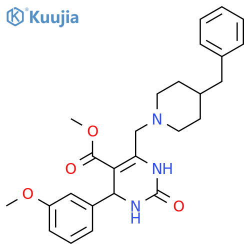 Methyl 6-[(4-benzylpiperidin-1-yl)methyl]-4-(3-methoxyphenyl)-2-oxo-1,2,3,4-tetrahydropyrimidine-5-carboxylate structure