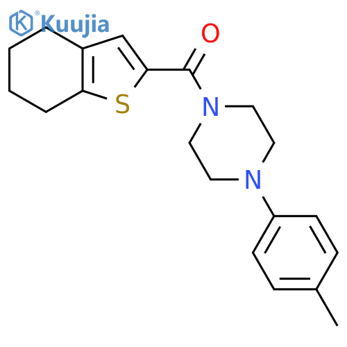 1-(4-Methylphenyl)-4-(4,5,6,7-tetrahydro-1-benzothiophene-2-carbonyl)piperazine structure