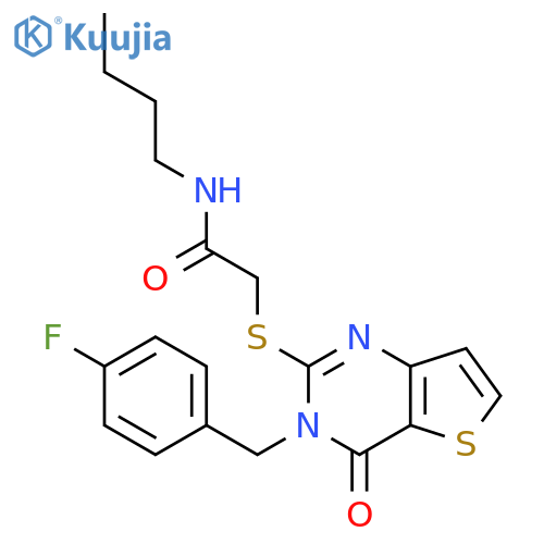 N-butyl-2-({3-[(4-fluorophenyl)methyl]-4-oxo-3H,4H-thieno[3,2-d]pyrimidin-2-yl}sulfanyl)acetamide structure
